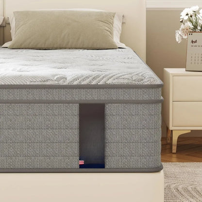 Mattress 14 Inch Gel Memory Foam Mattress with Individual Pocket Springs for Pressure Relief