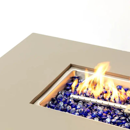 48" Iron Fire Pit Table with Wood Finish