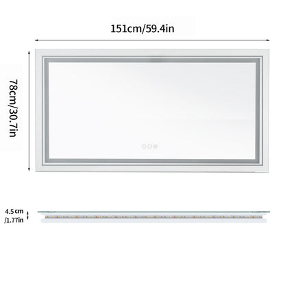 Illuminated Bathroom Mirror, Front and Backlit Lights