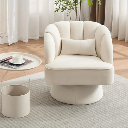 Accent Chair Modern Round with Striped Backrest & Padding
