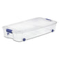 Underbed Wheeled Storage Bin, Clear Plastic with Latch Lid