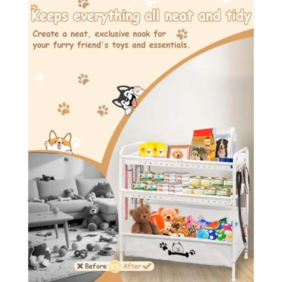 Dog Toy Bin with Storage Organizer,