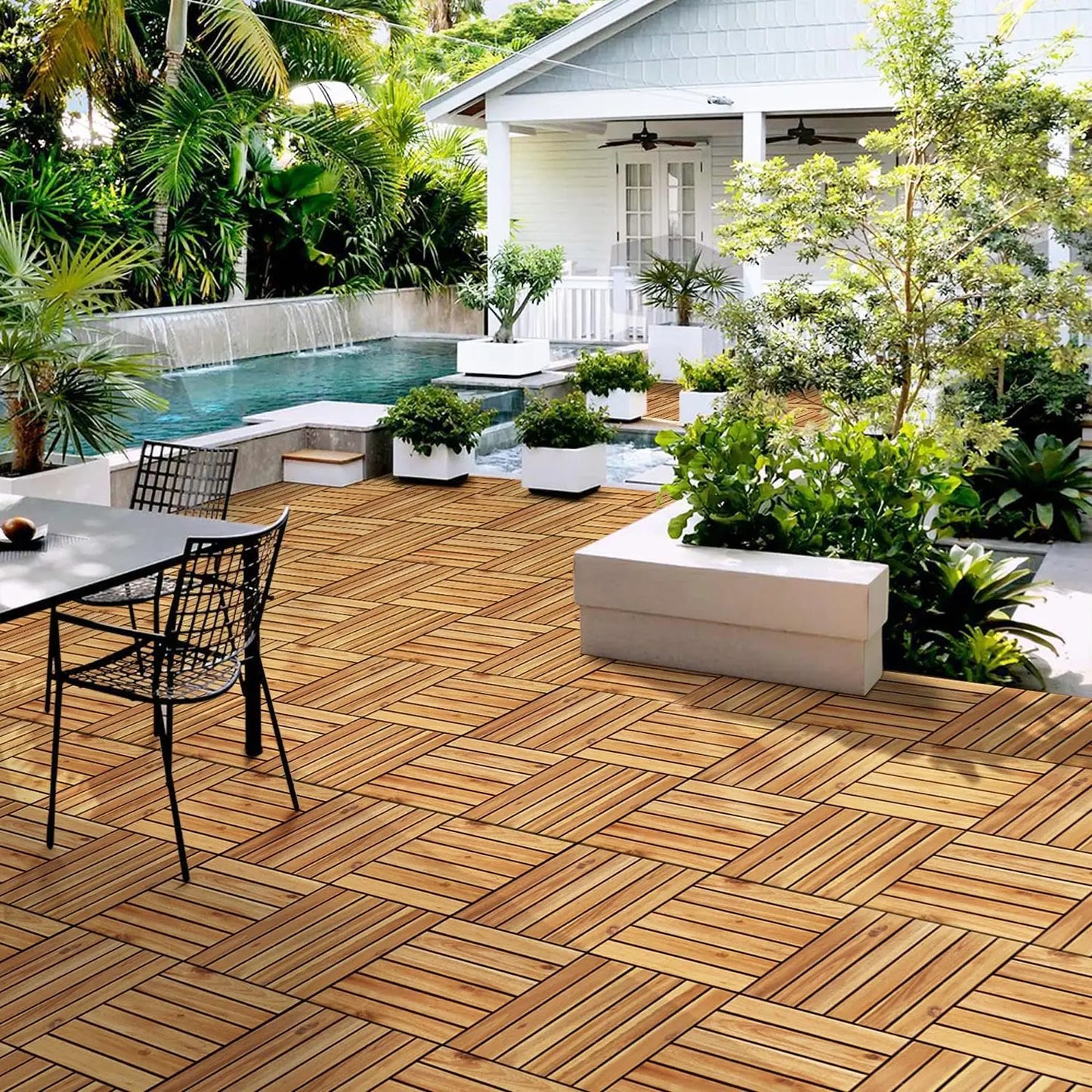 Wood Interlocking Flooring Tiles