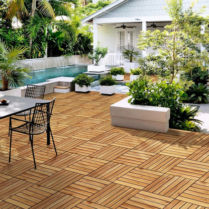 Wood Interlocking Flooring Tiles