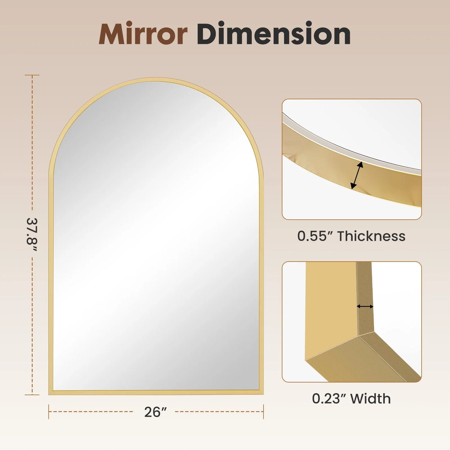 Arched Metal Framed Mirrors
