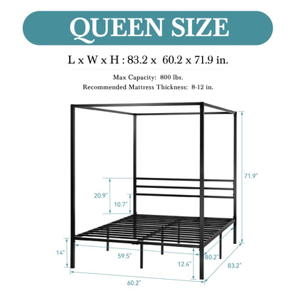 Canopy Bed Frame, 4-Poster