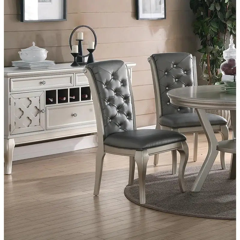 7pc Rect. Glass Dining Table Set w/ Chairs