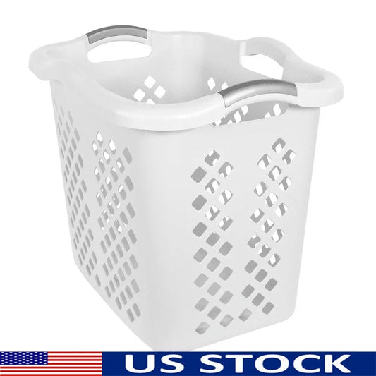 Plastic Laundry Basket with 4 Handles Breathable,Durable, & Versatile