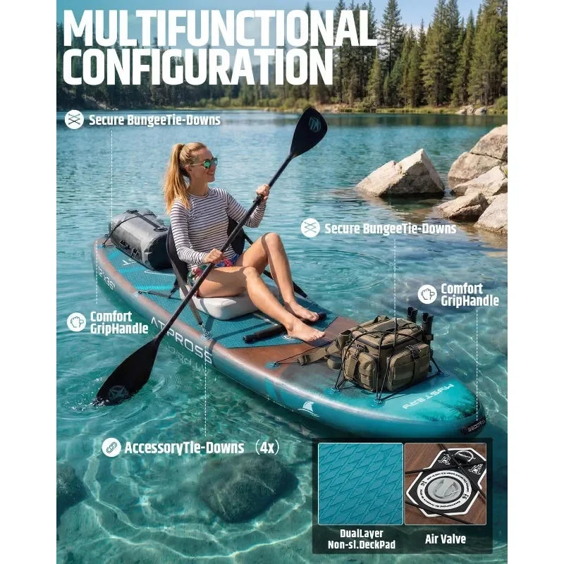 12'x36 Inflatable Paddle Board, 500lbs Extra Wide Stand Up Paddleboard for Adults with Premium SUP Accessories Kit & Backpack