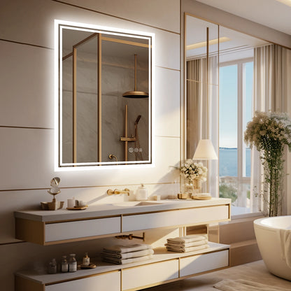 Mirror with Lights, Anti-Fog, & Dimmable