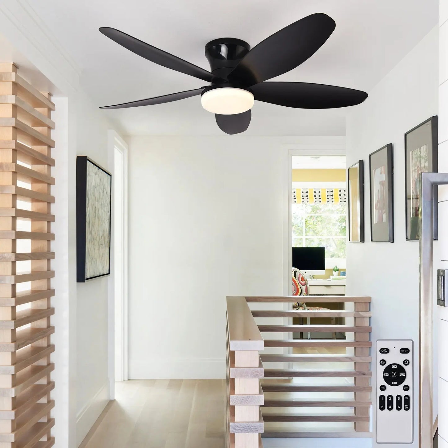 Ceiling Fan with Light 3 Colors, 6 Speeds