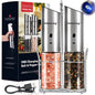 2pcs electric salt and pepper grinder set, rechargeable