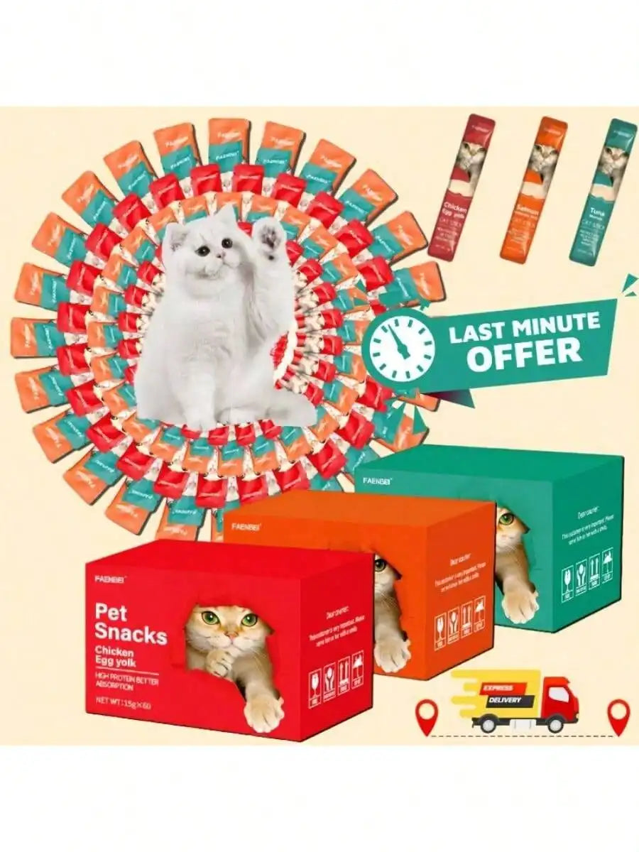 Cat Snacks, Assorted Lickable & Squeezable Treat Pouches,