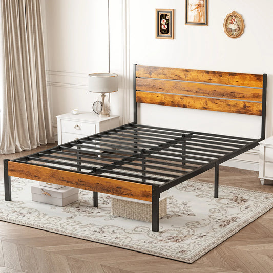 Metal Platform Bed Frame No Box Spring