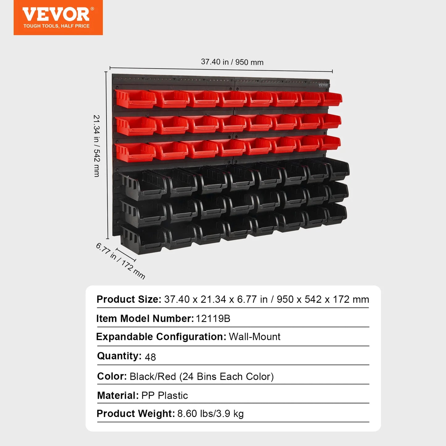 Parts Rack Organizer, with Wall Panels Hooks