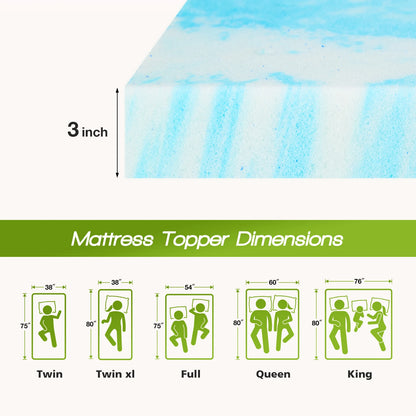 Memory Foam Mattress Topper Thick Gel, Cooling, Soft and Breathable