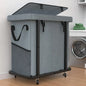 Gal190L High Grade Large Laundry Basket with Wheels, Rolling Laundry Hamper, Laundry Cart with Metal Frame and Removable Bag Des