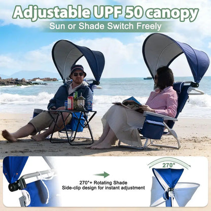 Beach Chair with Canopy Shade