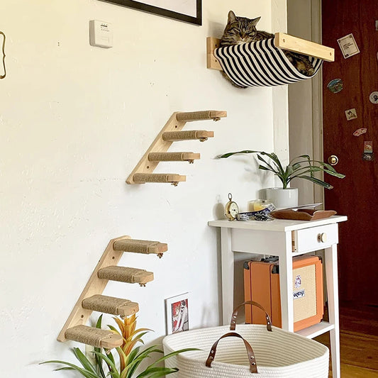 Cat Hammock with Four Sisal Stairways or Scratching Posts
