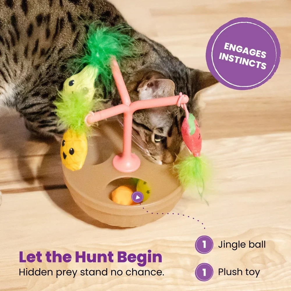 Cat Toy Fruit Bowl with 5 Interactive Toys & Jingle Ball