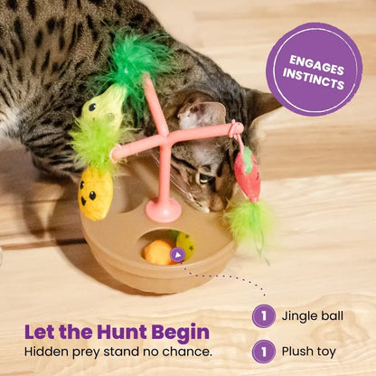 Cat Toy Fruit Bowl with 5 Interactive Toys & Jingle Ball