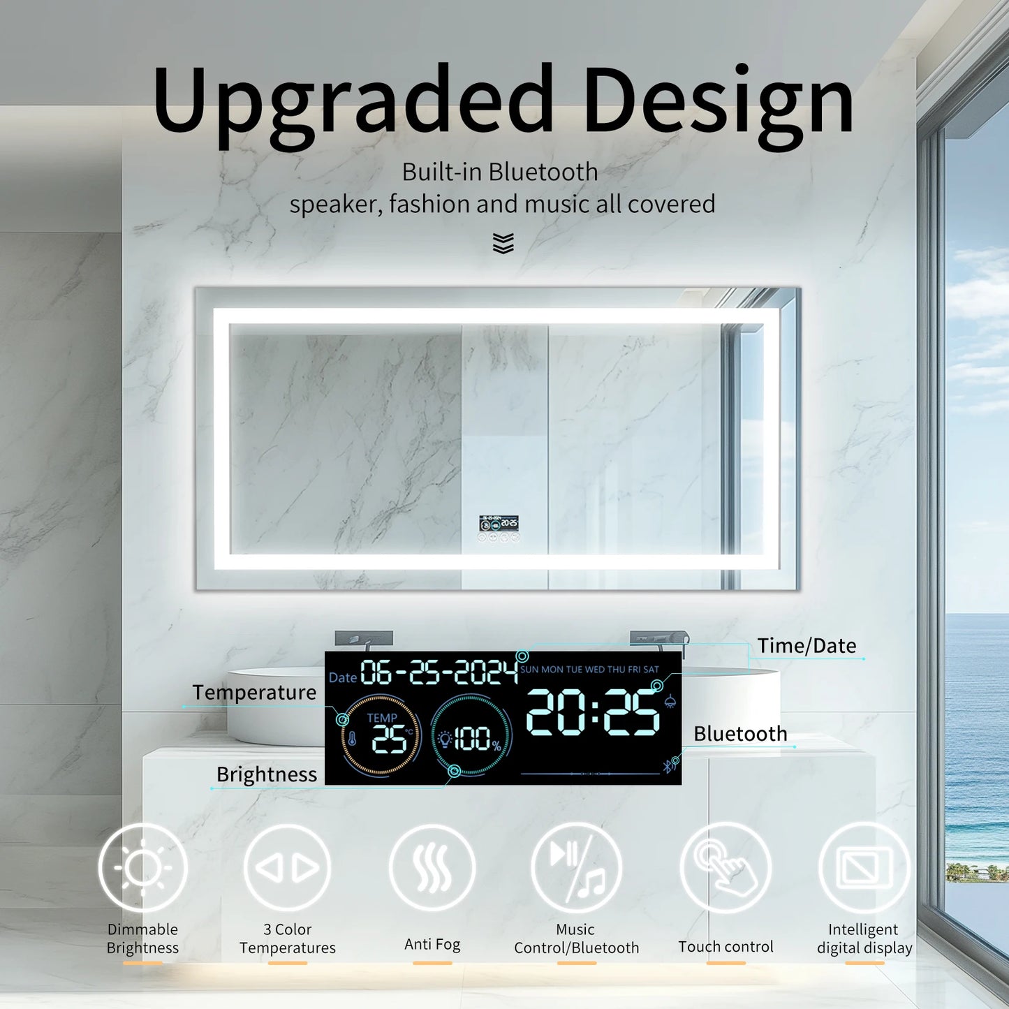 Mirror with Lights, Bluetooth