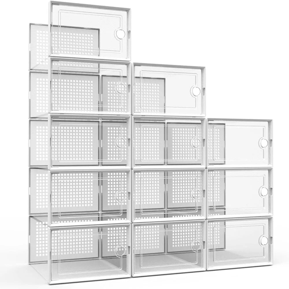Transparent Plastic Stackable Shoe Storage Boxes