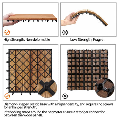 Wood Interlocking Flooring Tiles