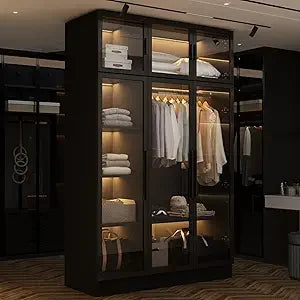 Wooden Large Wardrobe with Hanging Rod & shelves