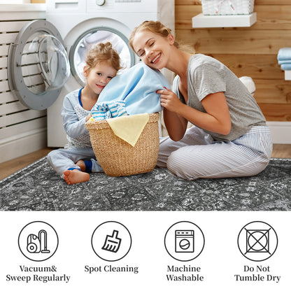 Rug, Machine Washable, Non-Slip, Stain & Water Resistant,