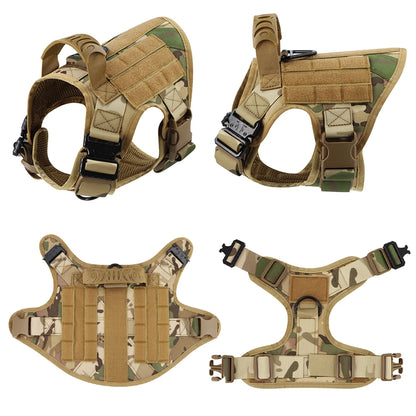 Tactical Dog Harness Leash Set for Training Walking, & Hunting