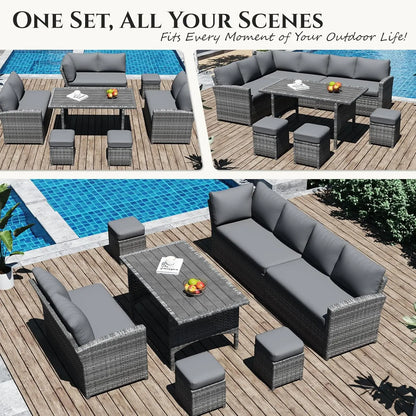 Outdoor Sofa Set, All Weather Wicker