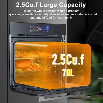 24 Inch Electric Wall Oven with Steam & Grill & Air Frying