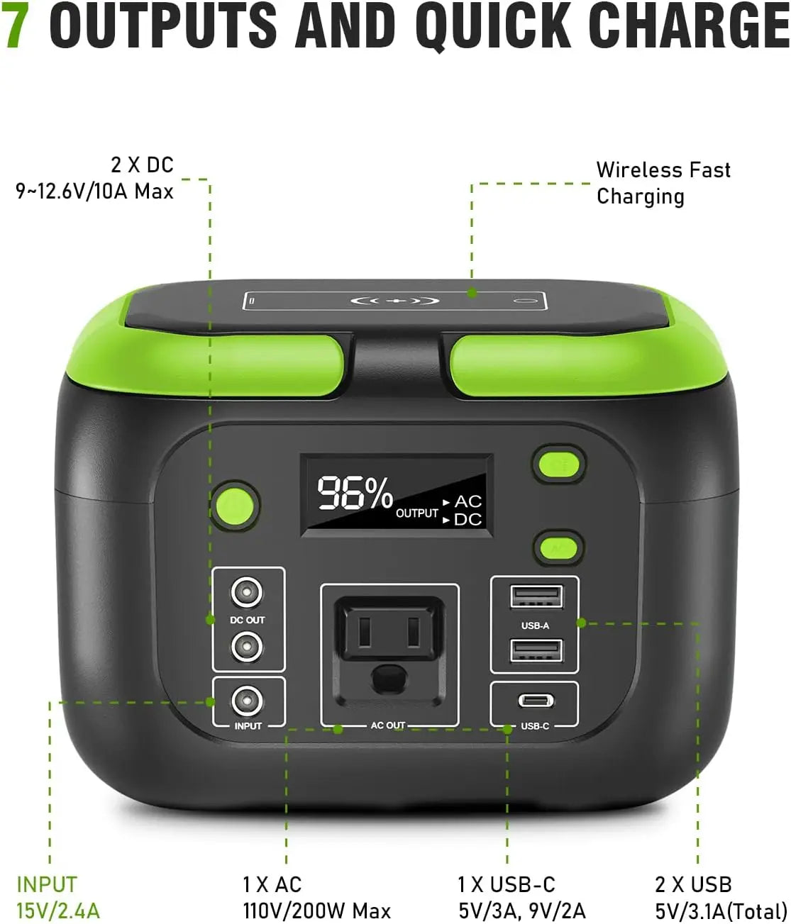 Portable Power Station, Solar Storage Power Bank For Camping Travel RV Home