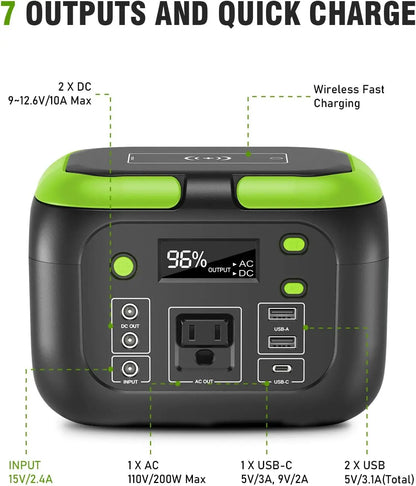 Portable Power Station, Solar Storage Power Bank For Camping Travel RV Home