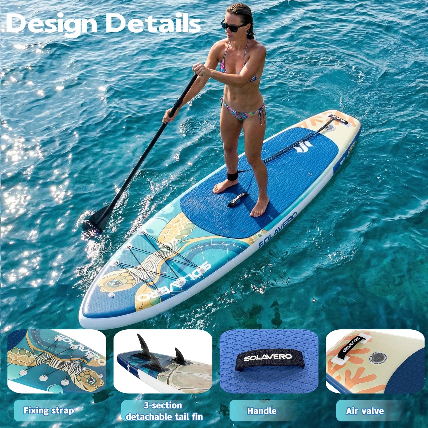 Inflatable Paddle Board with Premium Accessories, Suitable for Sea or Lake