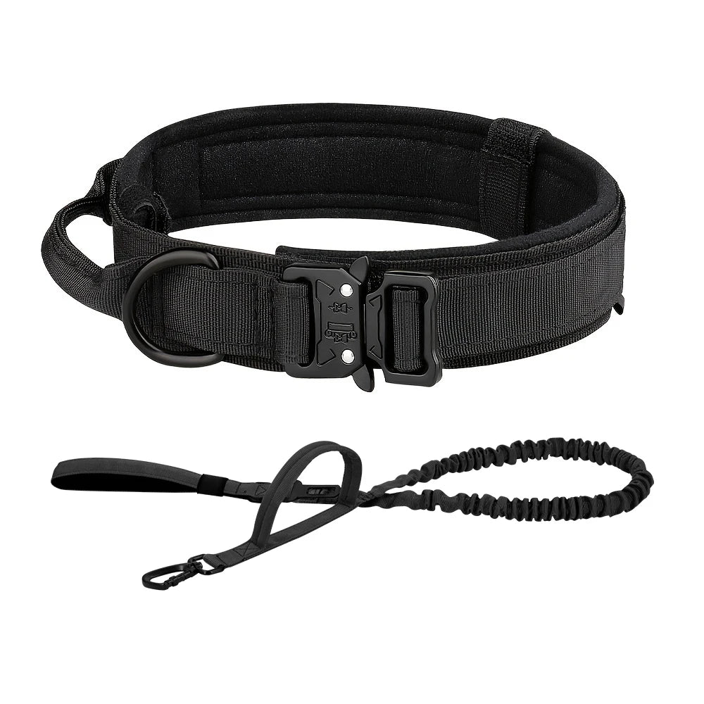 Tactical Dog Collar And Leash Set With Control Handle