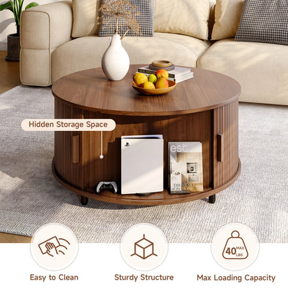 Round Coffee Table with Storage