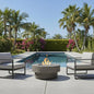 34-inch Round Propane Fire Pit Table, with Burner Lid, Glass Rocks, and Cover