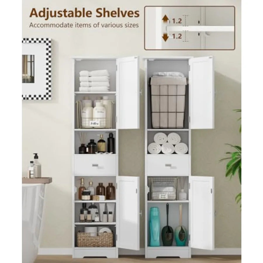 Storage Cabinet with Adjustable Shelves and Drawer
