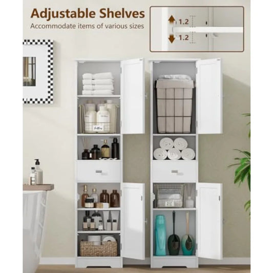 Storage Cabinet with Adjustable Shelves and Drawer