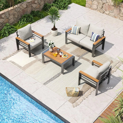 Patio Furniture Set Oversized Outdoor Sectional with, Coffee Table