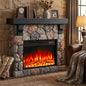 Electric Fireplace with Mantel, Freestanding with Remote Control