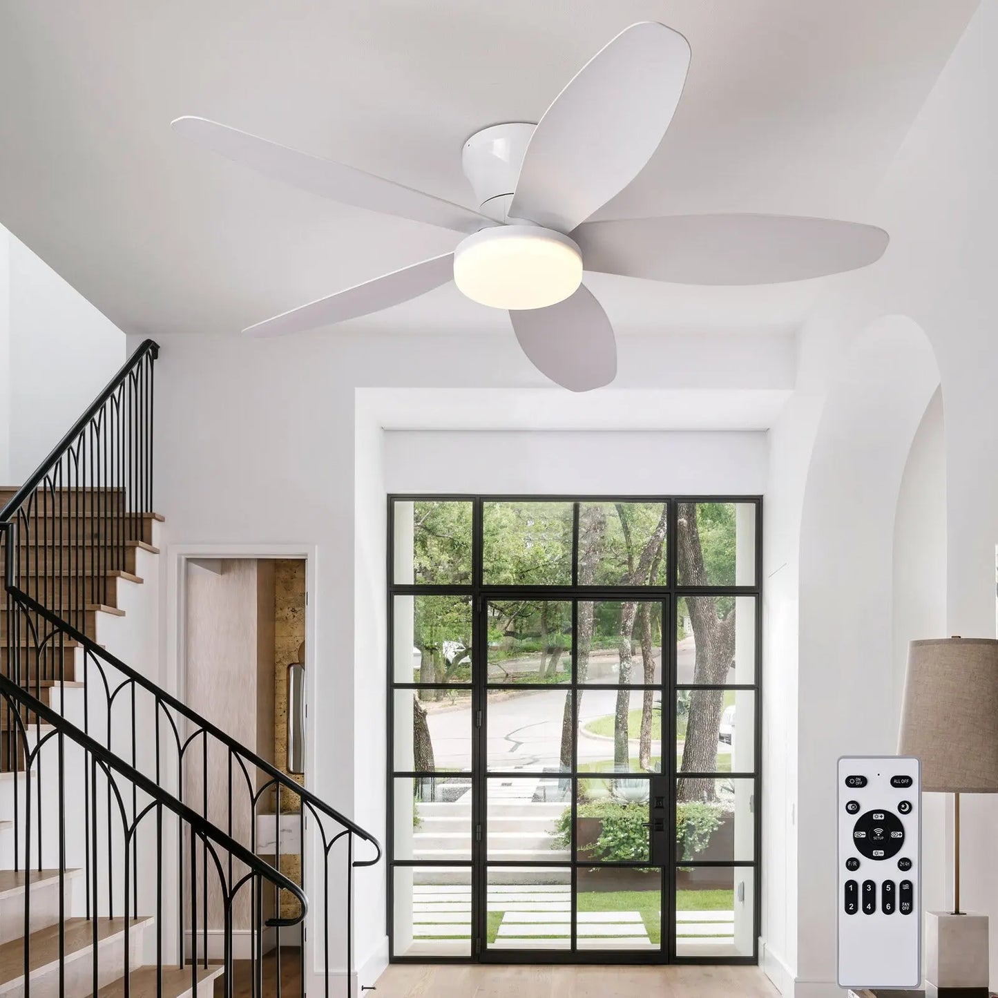 Ceiling Fan with Light 3 Colors, 6 Speeds