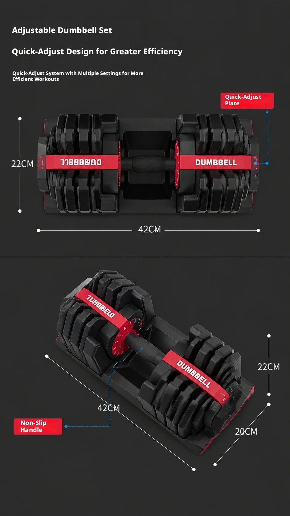 Auto-Locking Adjustable Dumbbell