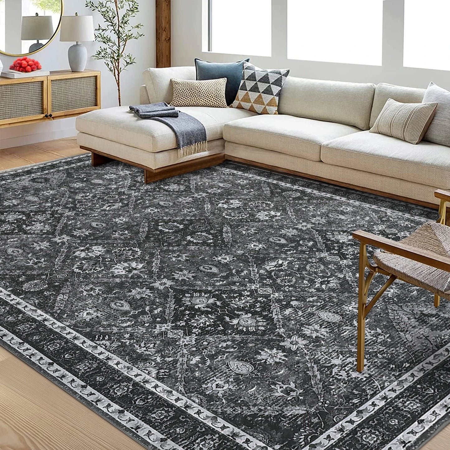 Rug, Machine Washable, Non-Slip, Stain & Water Resistant,