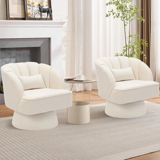 Accent Chair Modern Round with Striped Backrest & Padding