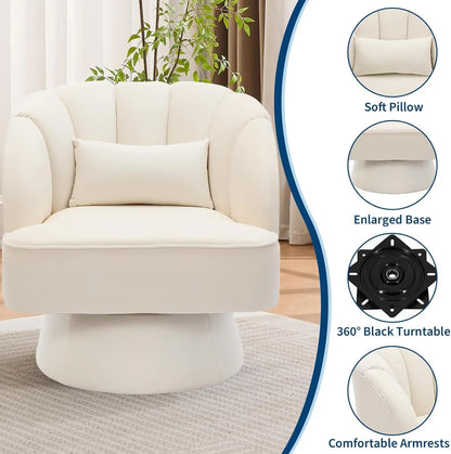 Accent Chair Modern Round with Striped Backrest & Padding