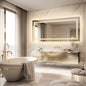 Extra Large Rectangle Bathroom Mirror LED Vanity Dimmable Backlit Anti-Fog Memory with Front and Backlight Shatter-Proof