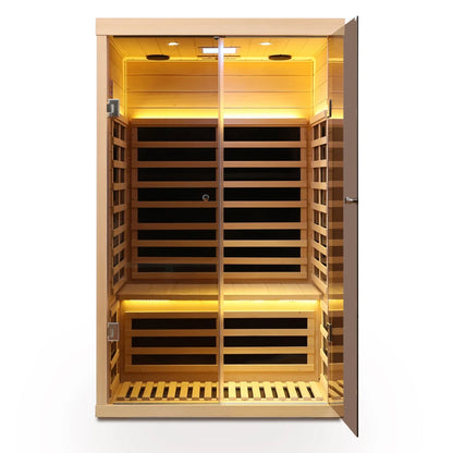 Two person indoor infrared sauna room